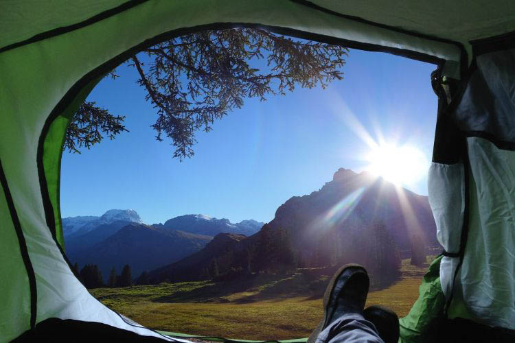 Ausblick aus Zelt