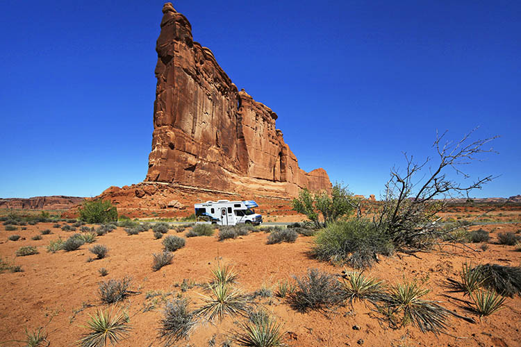 Wohnmobil im Arches Nationalpark