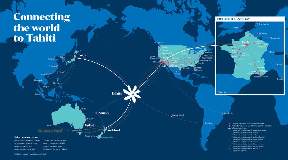 Air Tahiti Nui Streckennetz